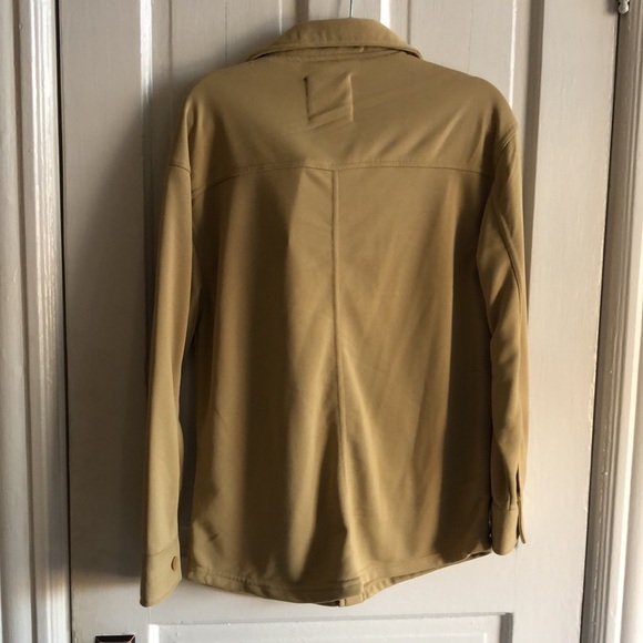 Bagatelle Long Sleeve Button Front Layering Shacket Shirt Jacket Khaki Size M - Picture 7 of 9